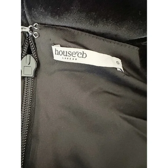 House of CB Arabella Black Velvet Corset Dress Romantic Victorian Goth Size S - Picture 9 of 10